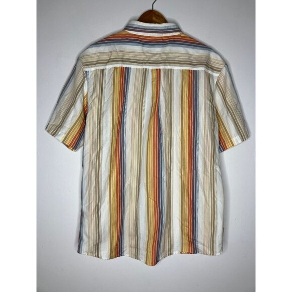 Mecca Striped Button-Up Short Sleeve Shirt Men's Large - Picture 8 of 9